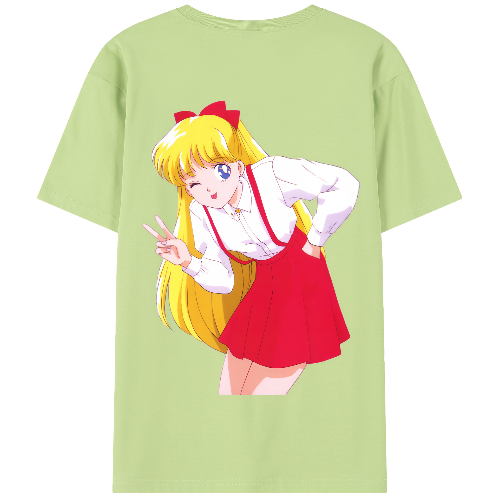 （画像用） 美少女戦士セーラームーン 愛野 美奈子 あいの みなこ Sailor Moon Aino Minako 綿100％半袖Tシャツ（背面プリント）